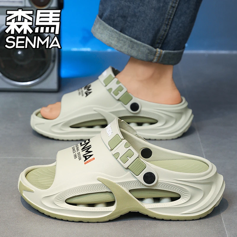 SENMA/森马拖鞋男夏季新款外穿防滑踩屎感厚底开车两用运动沙滩鞋