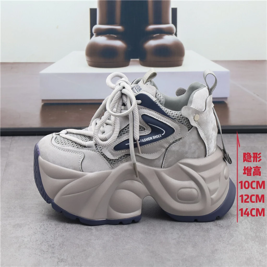 增高14CM厚底老爹鞋女小个子12cm复古休闲鞋新款秋季10cm运动女鞋