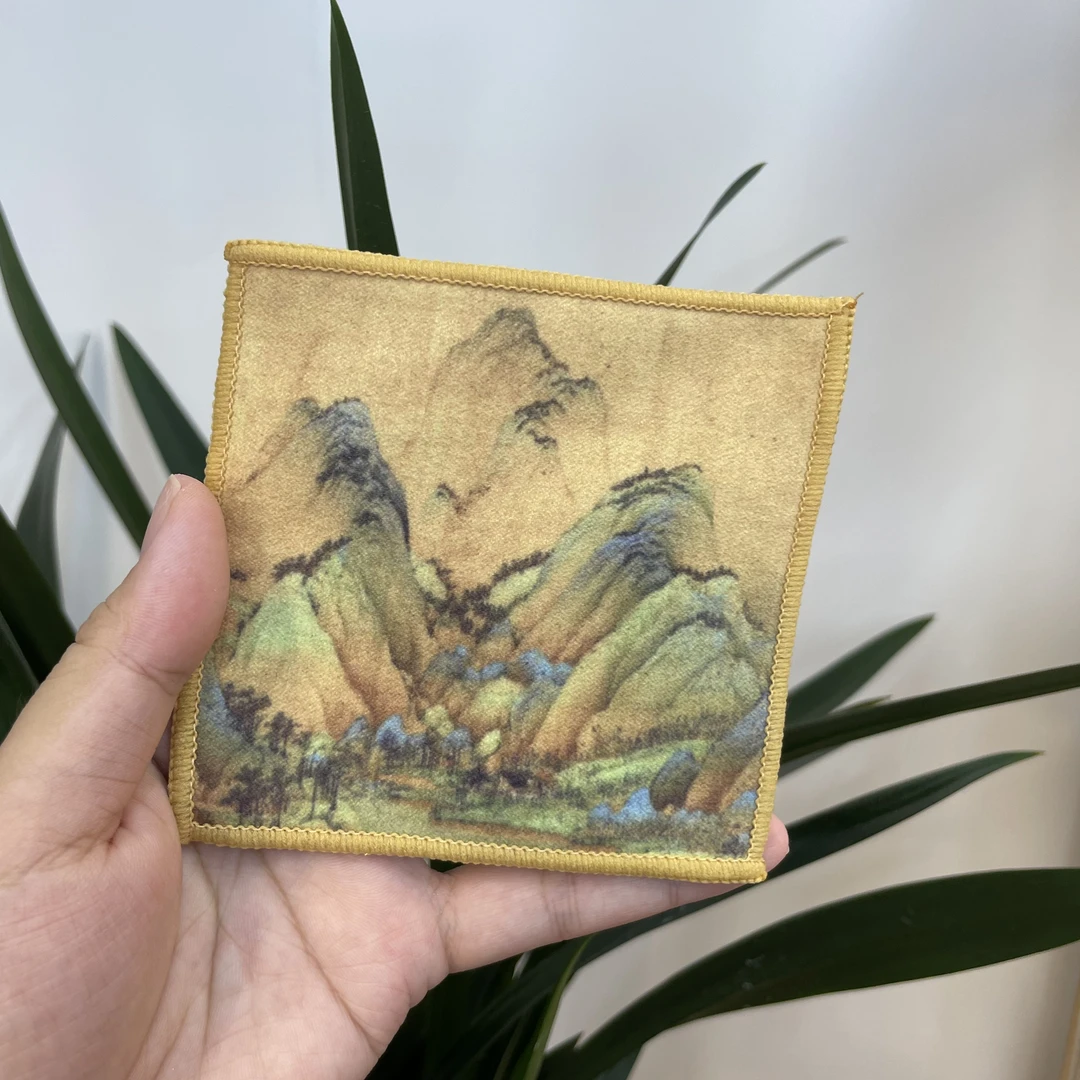 【遇见好瓷】千里江山图杯垫（8*8左右）A0110