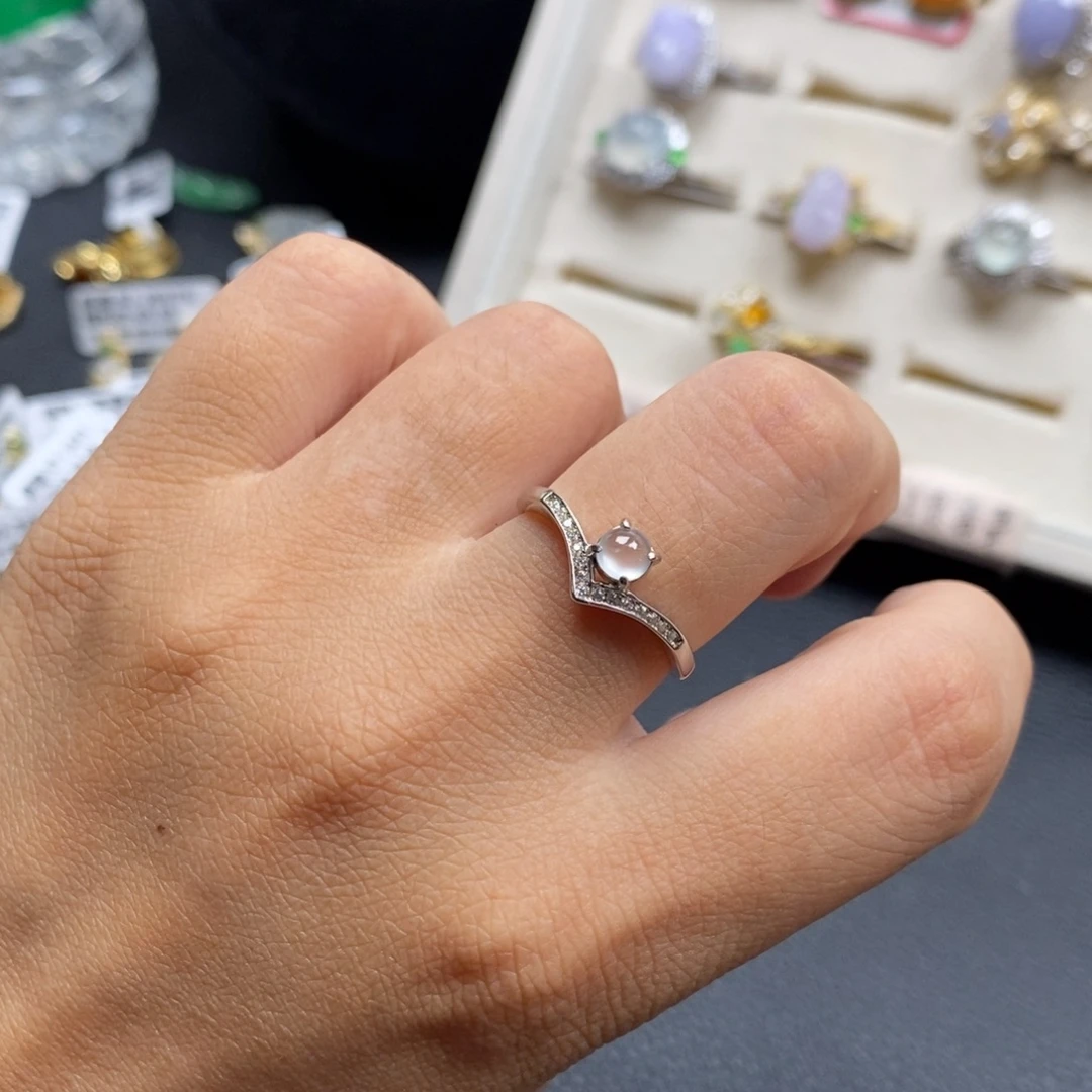 翡翠银S925镶嵌戒指