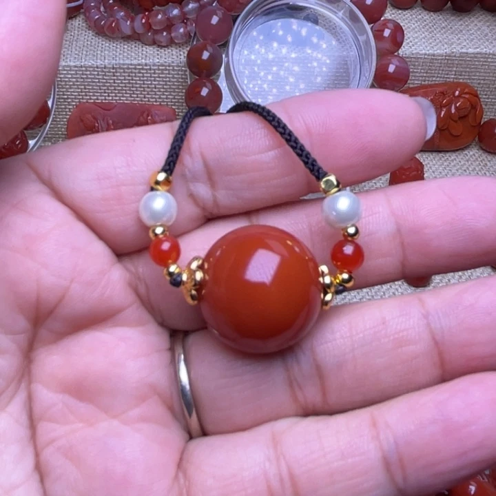 南红玛瑙未镶嵌颈饰锁骨项链2 0 M