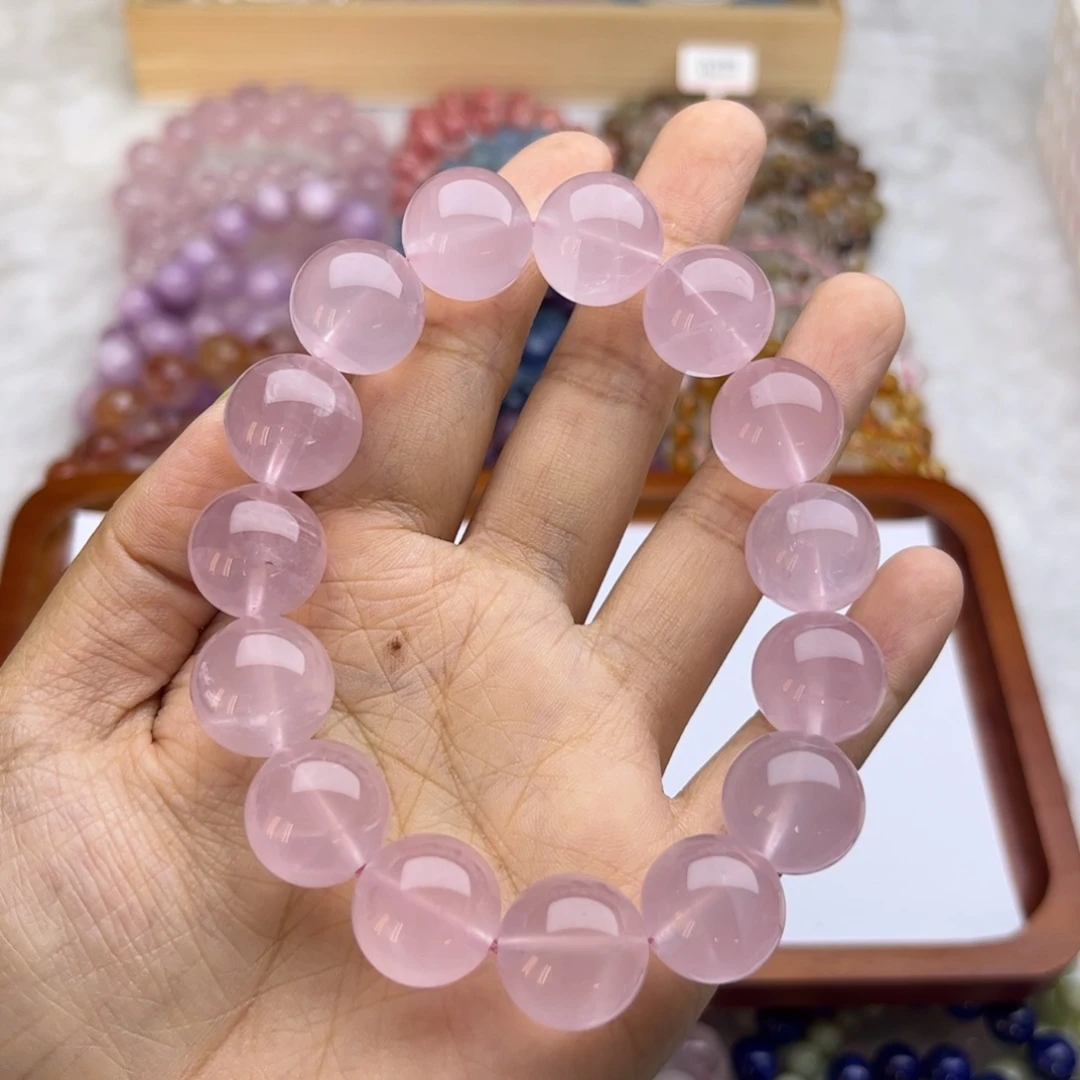 水晶手链未镶嵌?***。15mm 马粉 拍五单一条