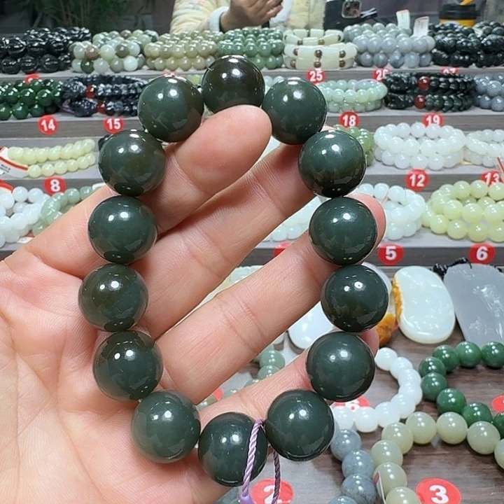 未镶嵌手链和田玉新疆且末蓝卡16
