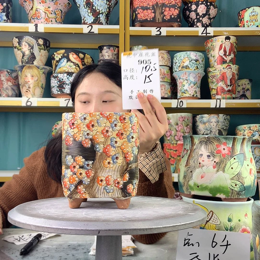 陶景德镇手工花盆905