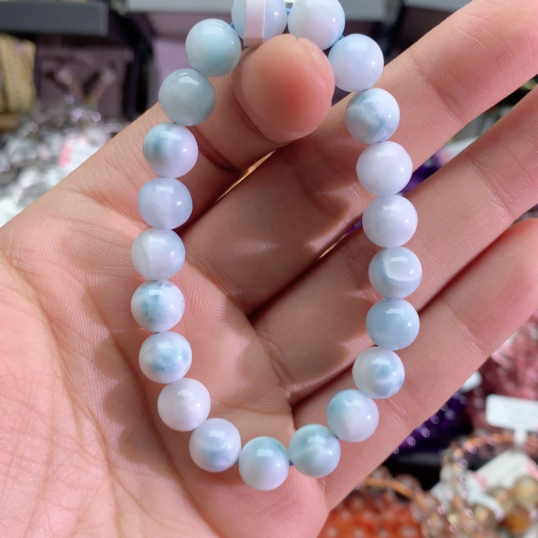 水晶手串未镶嵌奈*何海纹石手链9+