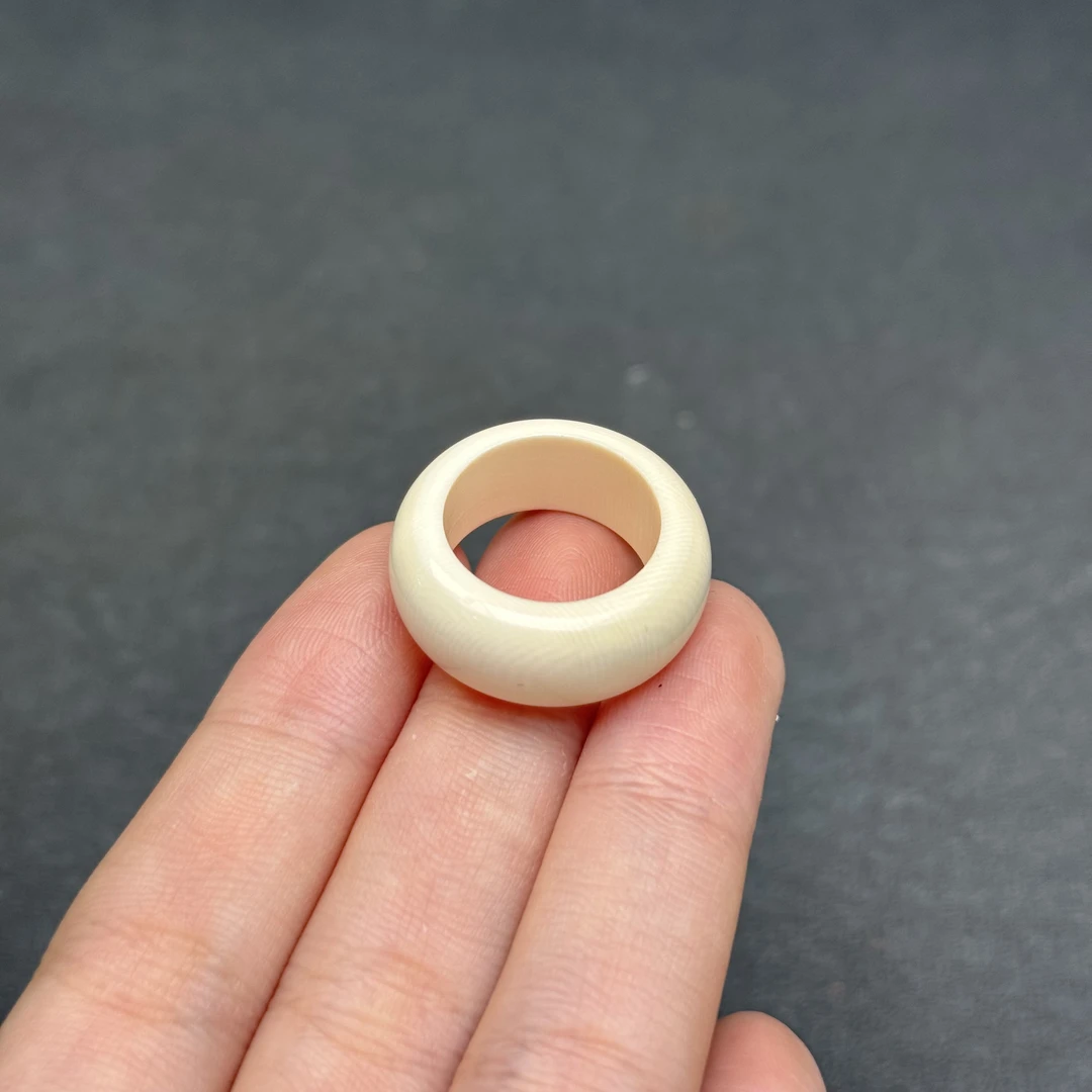 S2240天然猛犸牙 扳指 17*9mm支持鉴定 假一罚四