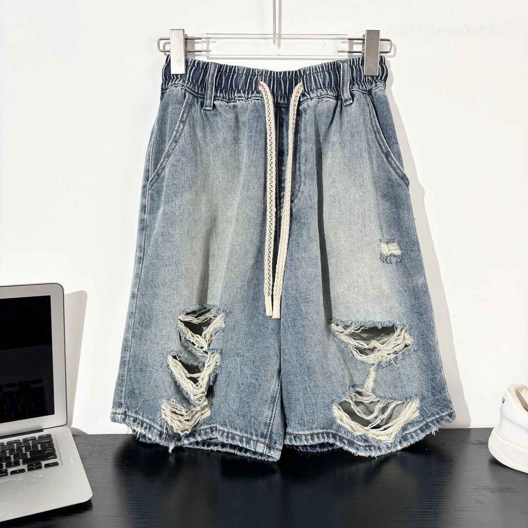 小韩日记【破洞牛仔】牛仔短裤休闲夏季复古宽松潮流ins水洗6825