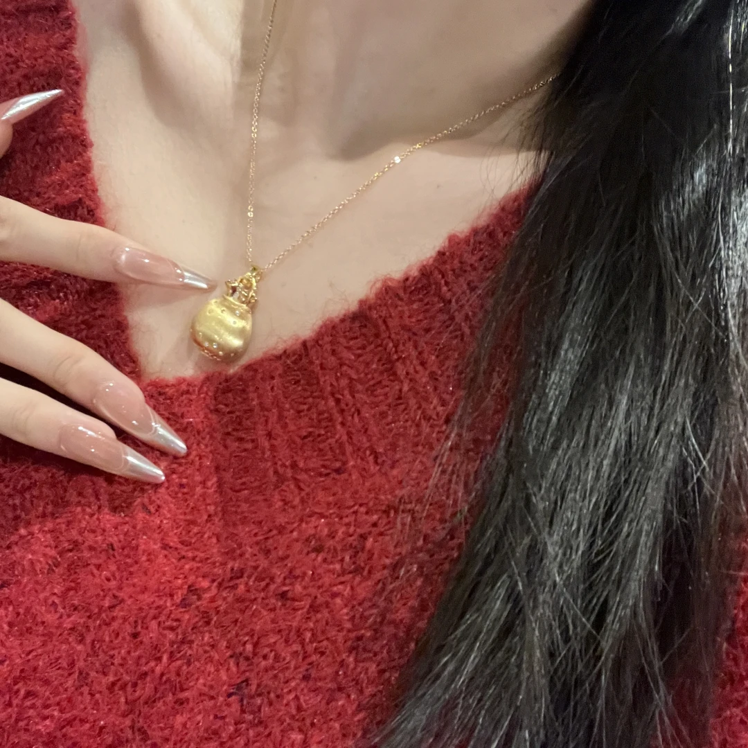 铜合金项链 高定重工款百搭拉丝福袋项链