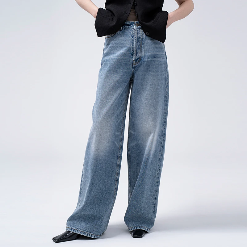 JUYOOYU【嘉鹅专属】筷子腿 欧洲进口面料宽松直筒阔腿牛仔裤JY1167