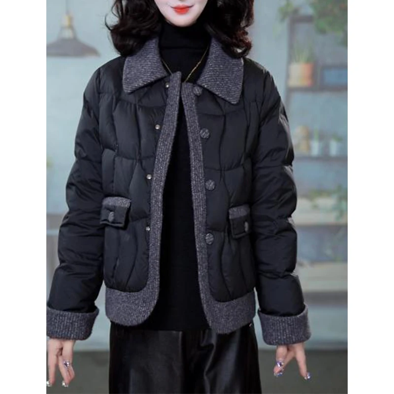 高级感轻奢翻领显瘦时尚棉服女2025冬季新款洋气爆款棉衣时尚女装