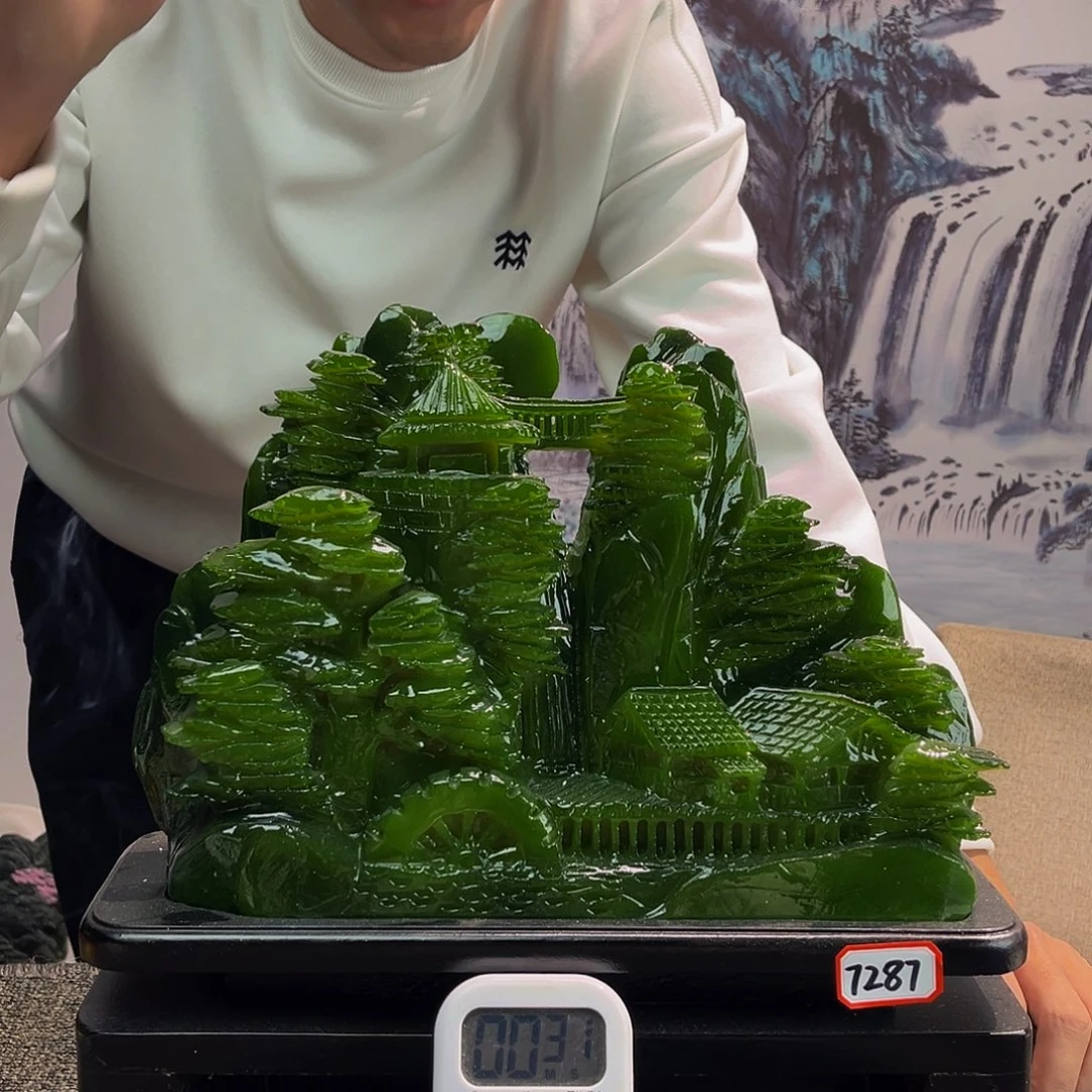 用***笑玉玉摆件绿色带底座