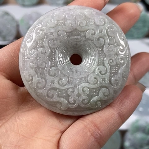 翡翠颈饰未镶嵌仿古扣两面工福利