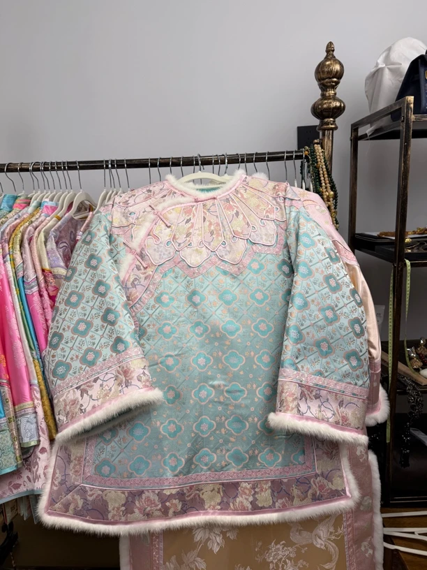 柒柒古韵坊宋锦国风中长款外套