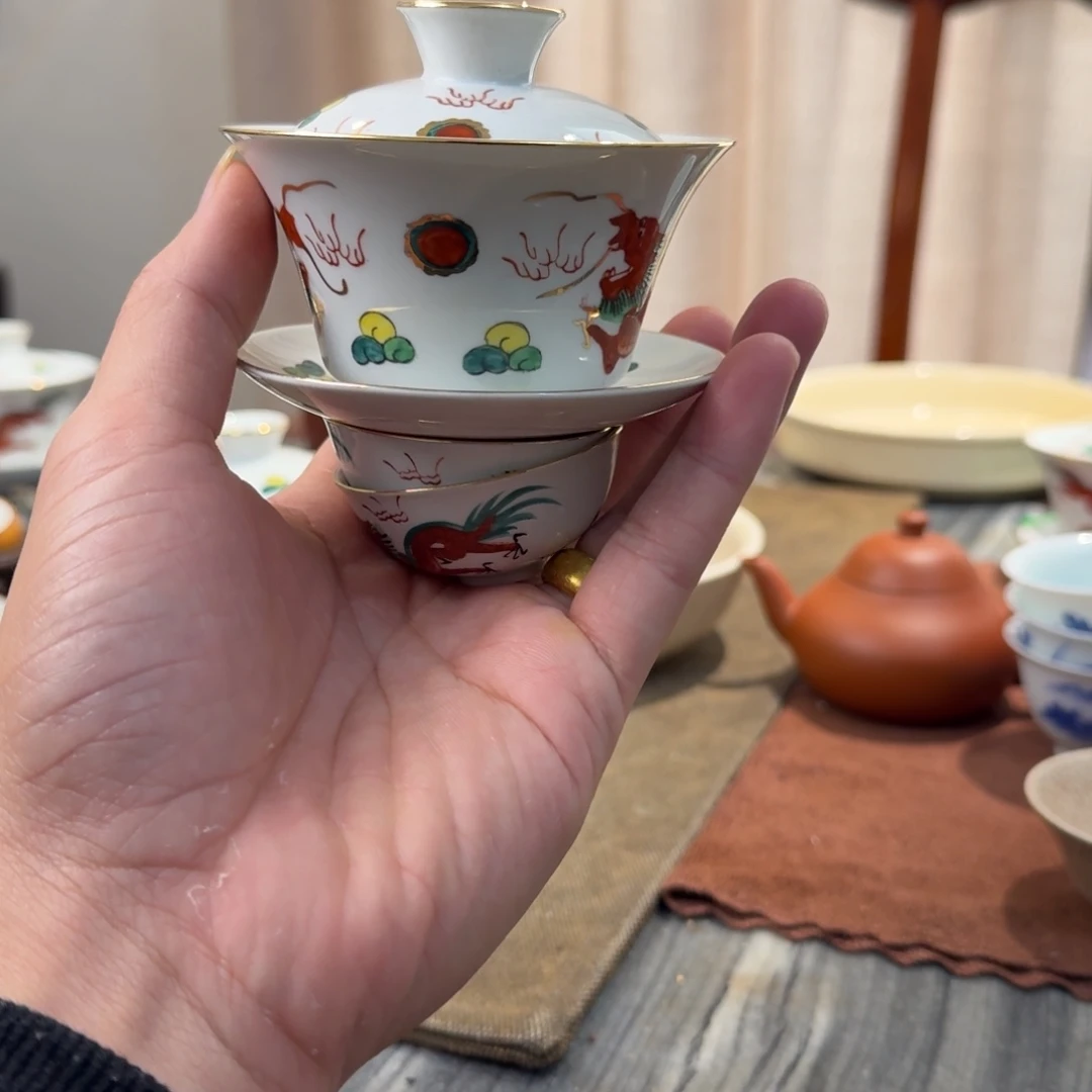 碧***天盖碗杯子福利价茶具套装