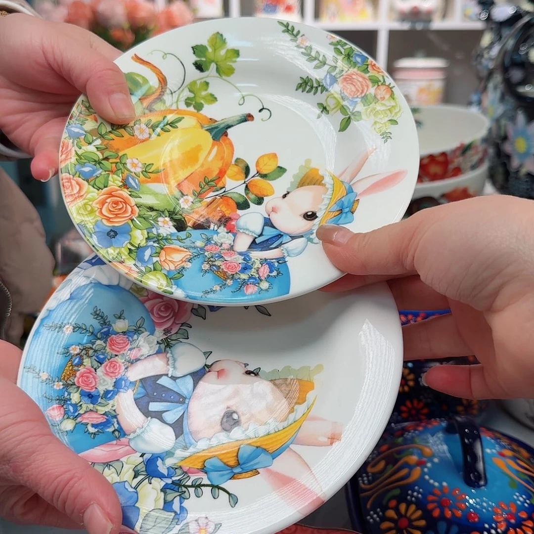 6英寸南瓜兔小盘2只看图