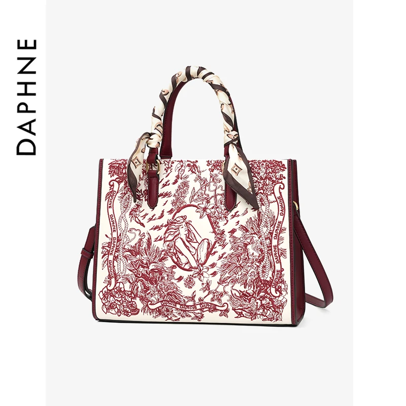 【爆款】达芙妮Daphne月桂女神单肩包刺绣大容量手提包10397