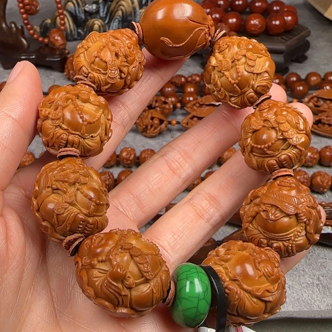 手串/手链橄榄核2.4尺寸荷叶弥勒手串