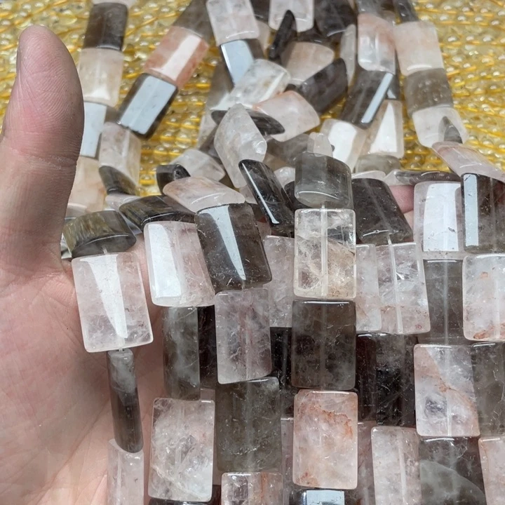 玛瑙/玉髓合金珠宝半成品一条17x24mm红椒花茶晶