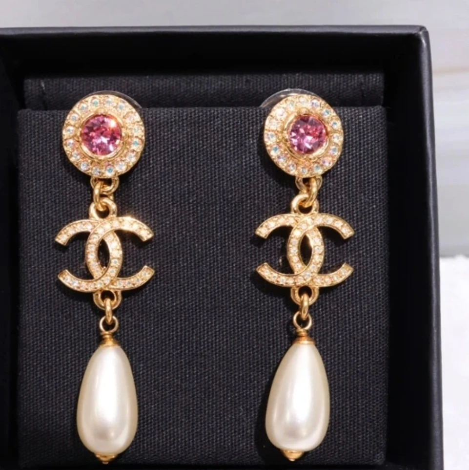 全新未使用 Chanel/香奈儿 耳环经典珠耳环金色镶嵌