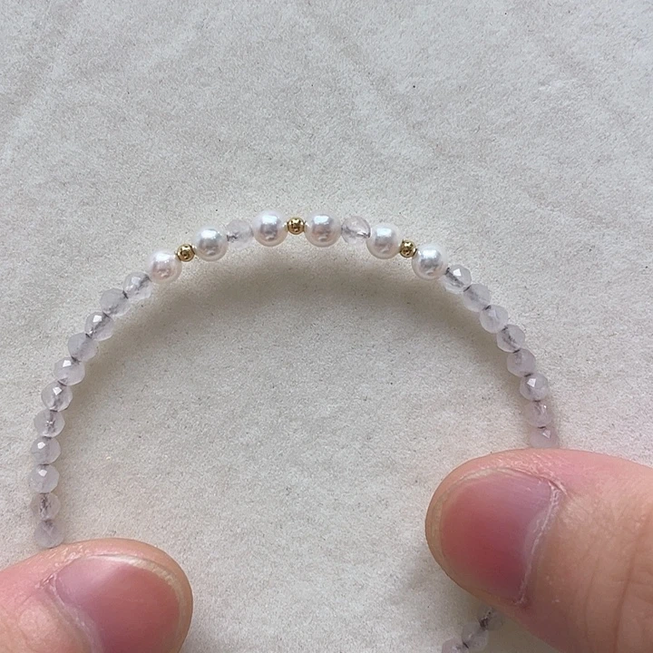 银S925镶嵌手镯淡水珍珠