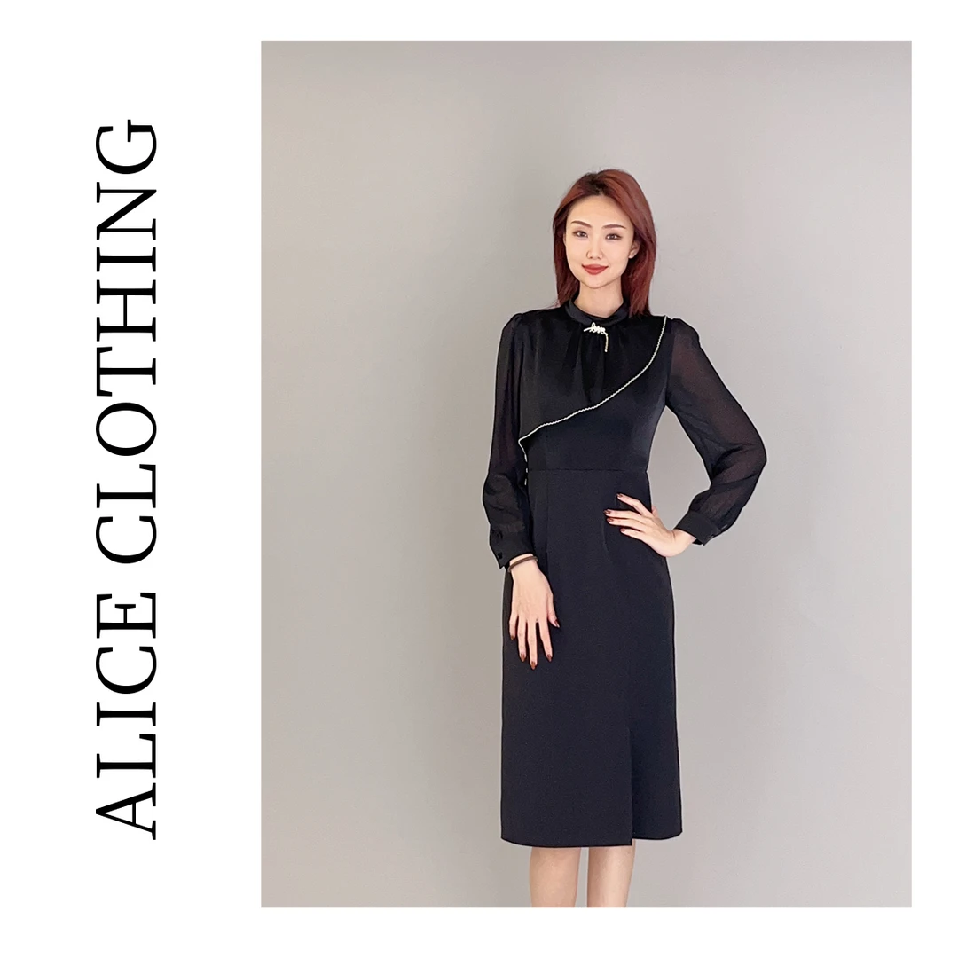 1 alicelulu“继承者”时髦连衣裙金属装饰 层次花边 H1032928Q