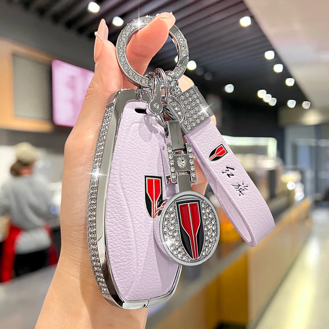 红旗H5 H6 H9 H3S H5S HS7 HQ9 EH7 EHS9车钥匙套扣包真皮女24/25