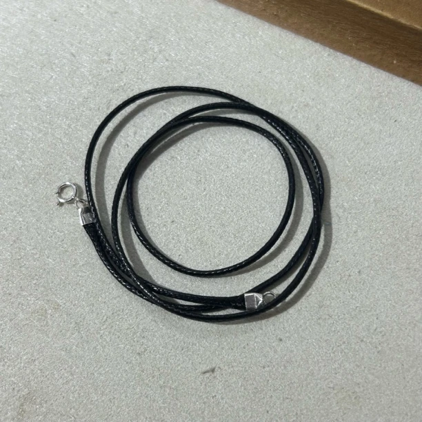 链子925银 925银皮绳项链5672