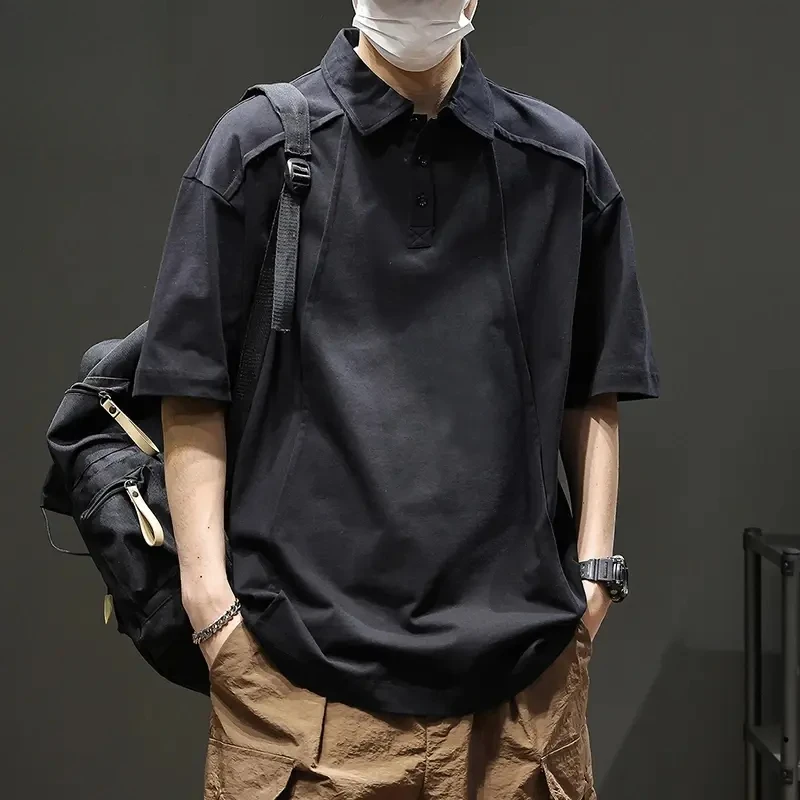 美式潮流短袖polo衫男士2025夏季新款百搭宽松休闲T恤男