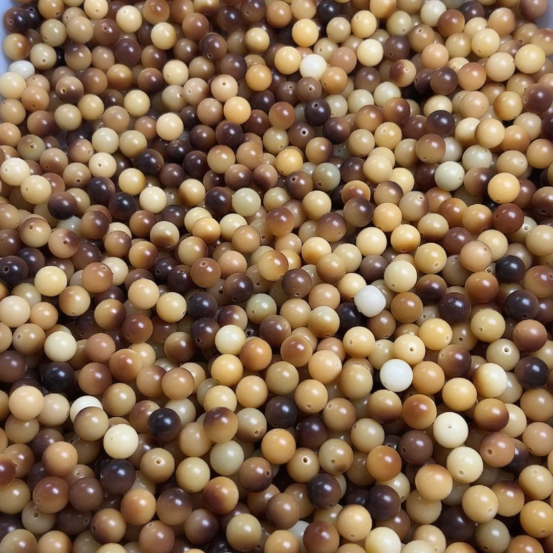 菩提根/象牙果吊坠卡13炭烤圆珠120颗