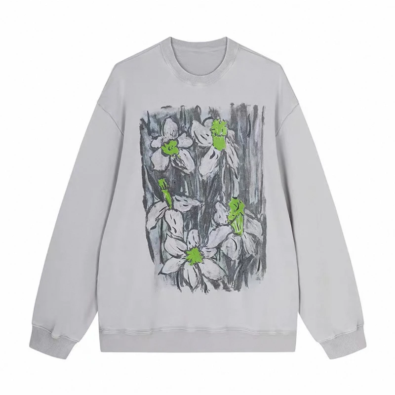 【】圆领卫衣女花卉图案 8254(新)