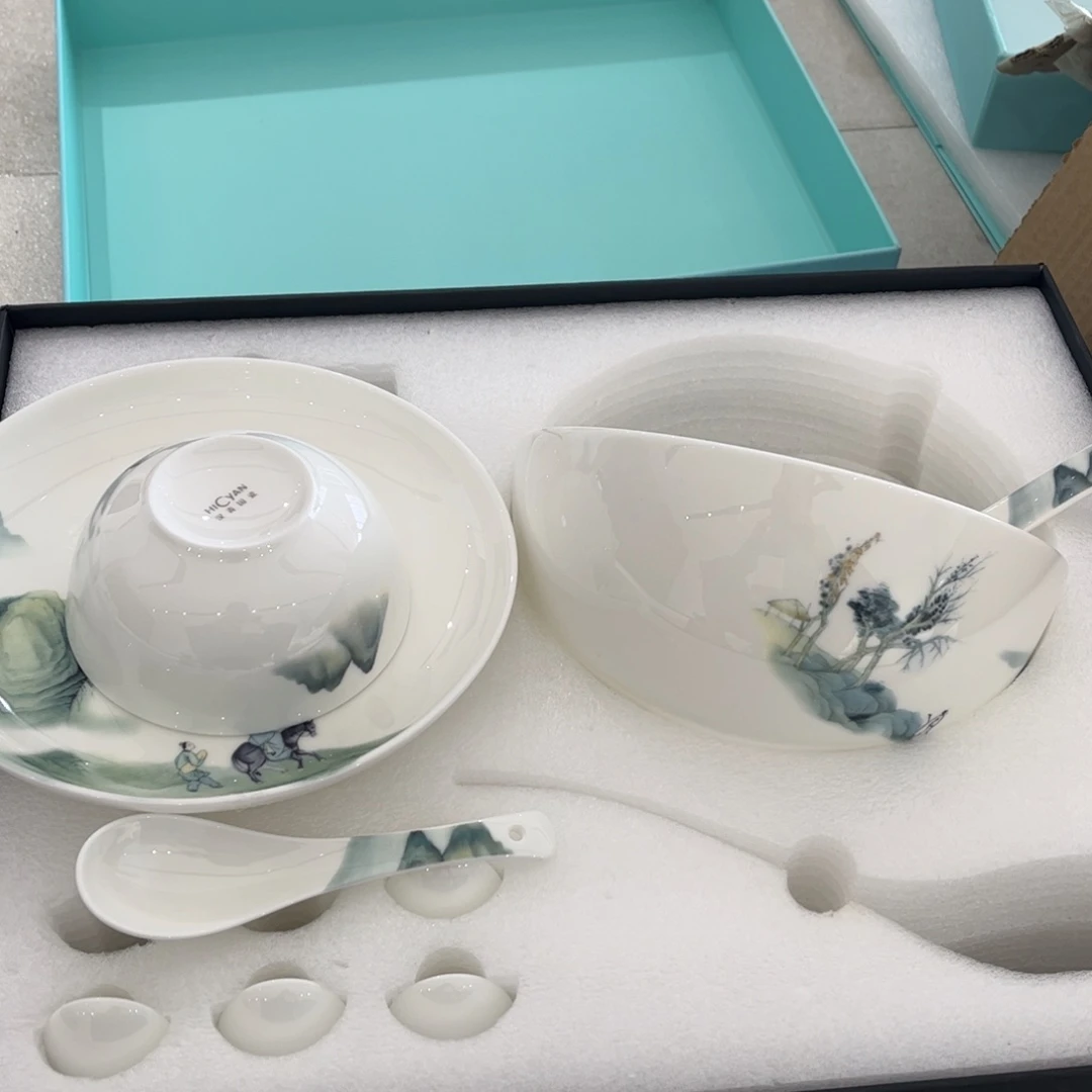 瓷片山水清音20头餐具