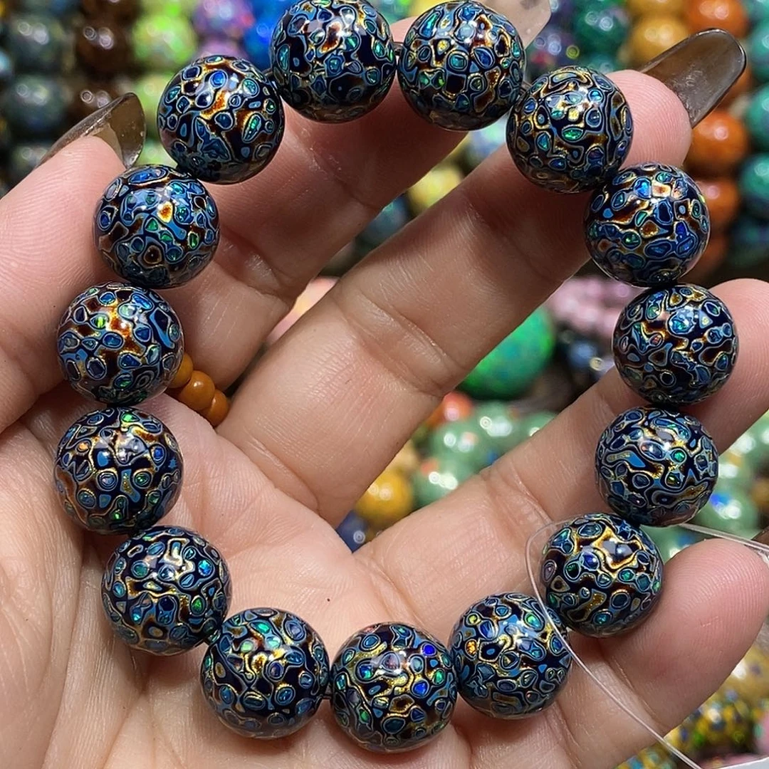 大漆珠1.2蓝镶嵌欧铂