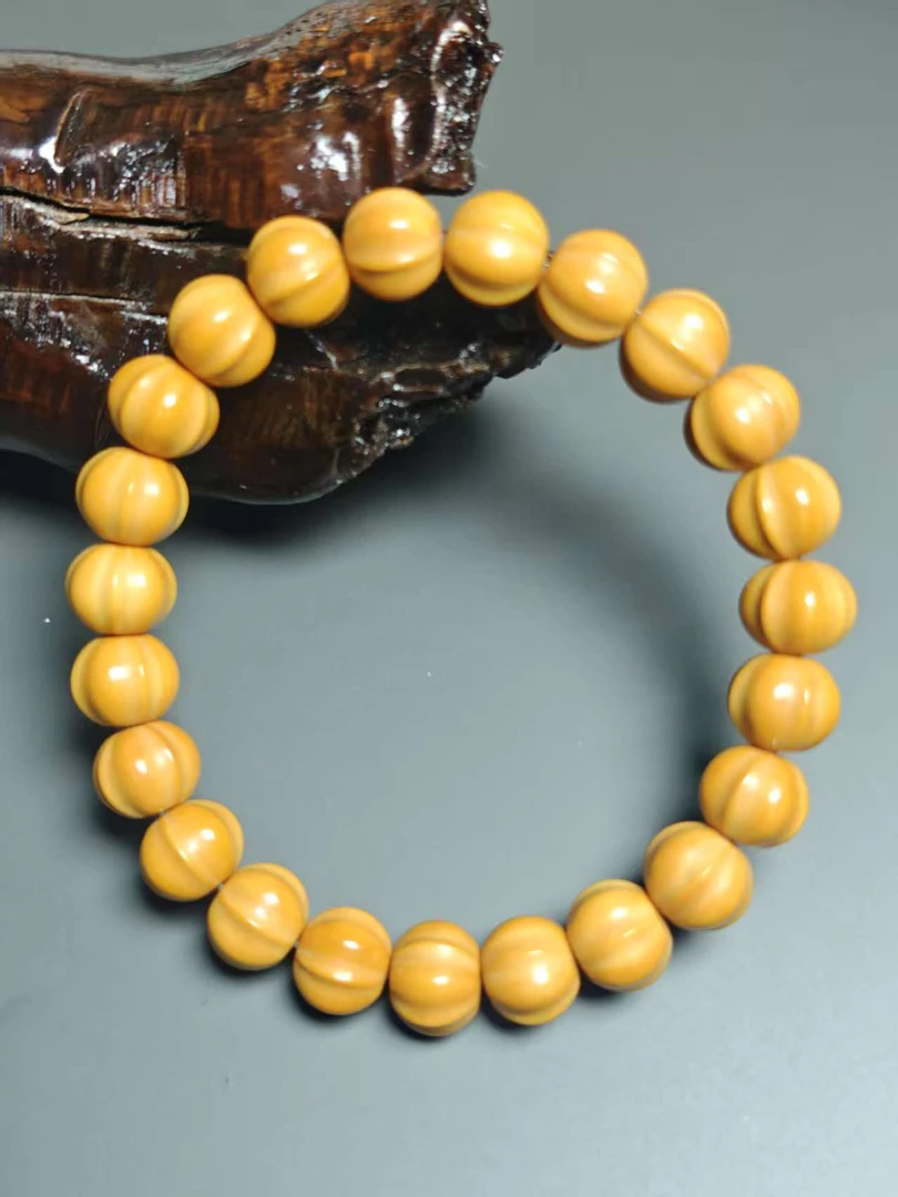 【鲨鱼背】猴头核桃雕刻鲨鱼背手串猴头鲨鱼鳍佛光面珠手串微瑕