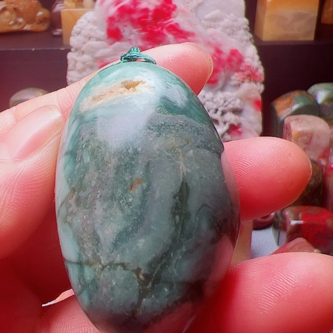 鸡血石昌化绿扁章