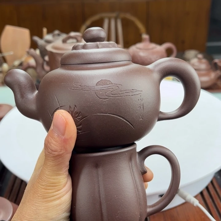 茶壶紫砂紫砂花茶