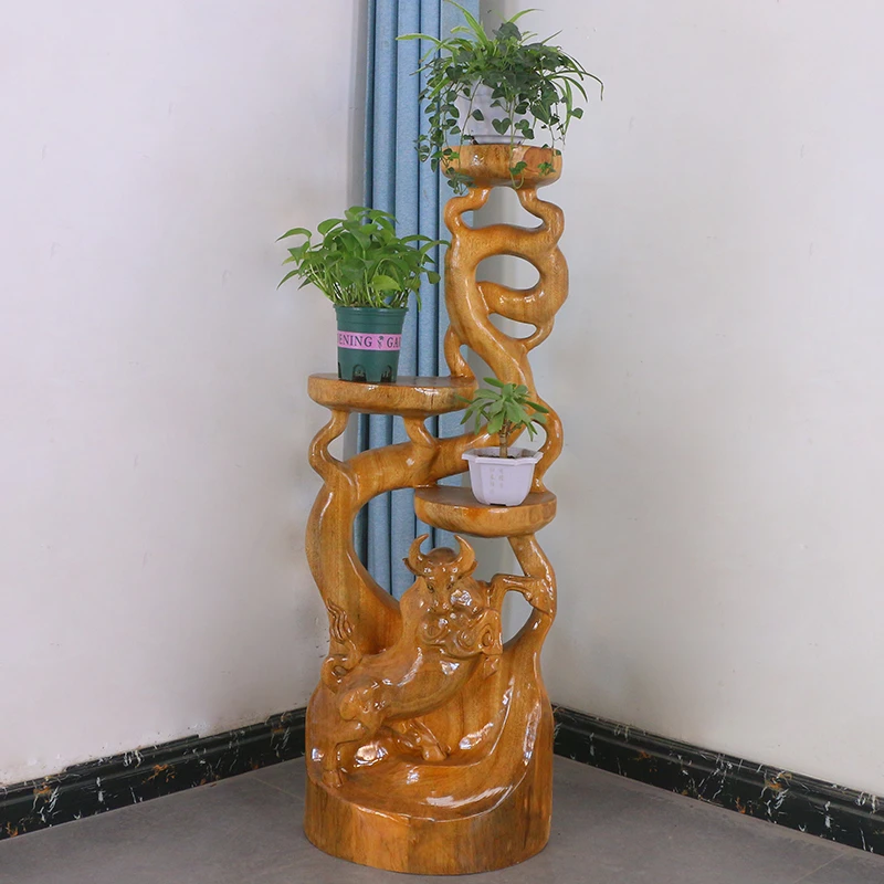 根雕花架树根摆件树型摆花架树桩香樟木实木天然木雕MH10641