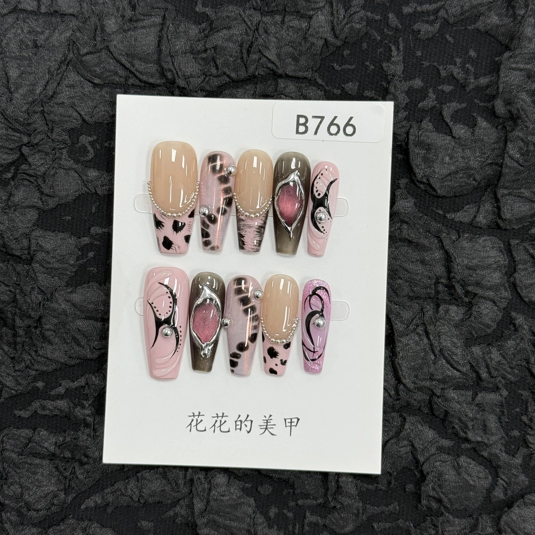 【B766】花花自制~春夏新款高级感高颜值不撞款小众纯手工穿戴甲