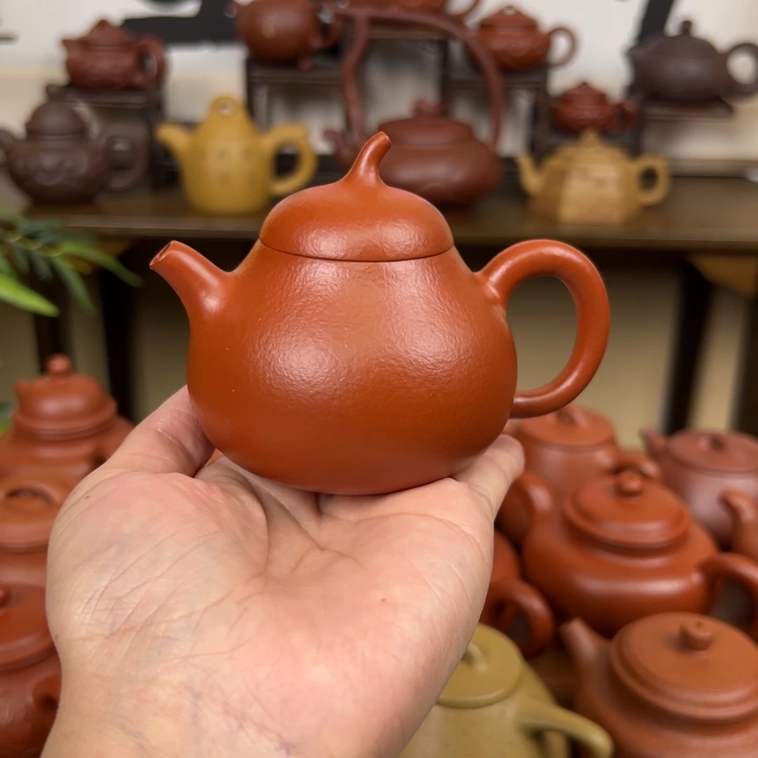 紫砂茶壶朱泥茄瓜160cc