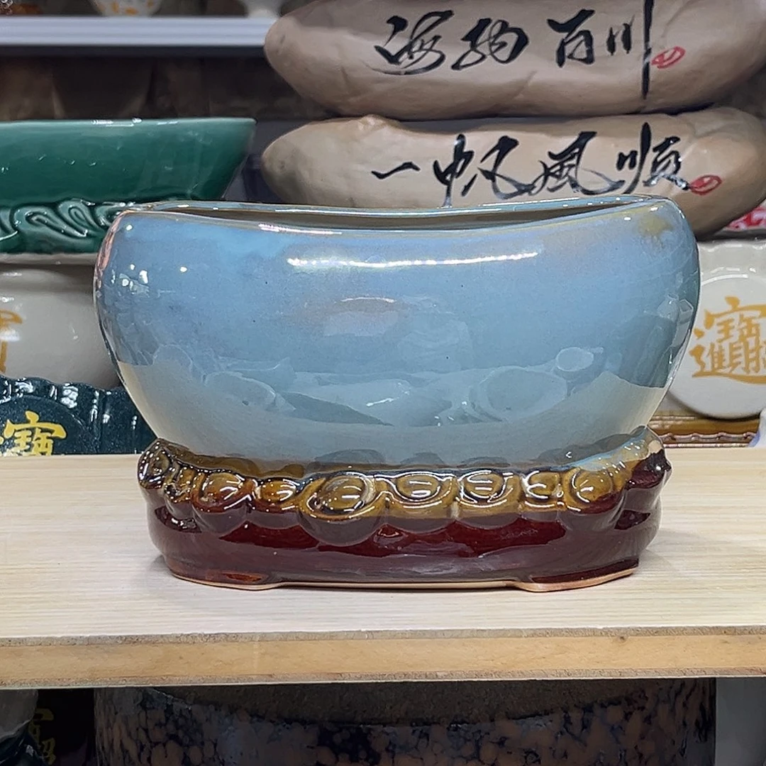 陶瓷绿植多肉微瑕花盆口径19*12*13