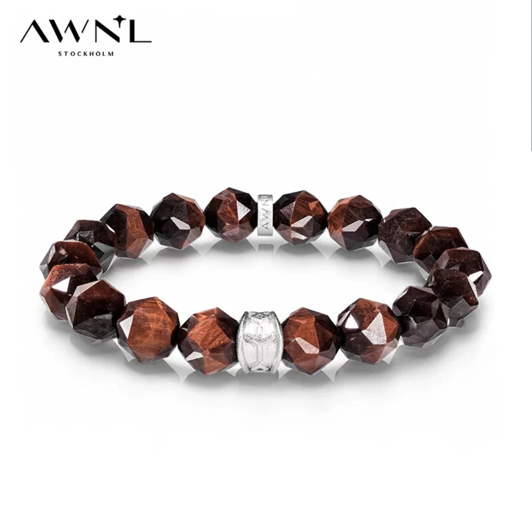 AWNL如恩守护盾红虎眼石手链时尚百搭小众简约轻奢送男友高级礼物