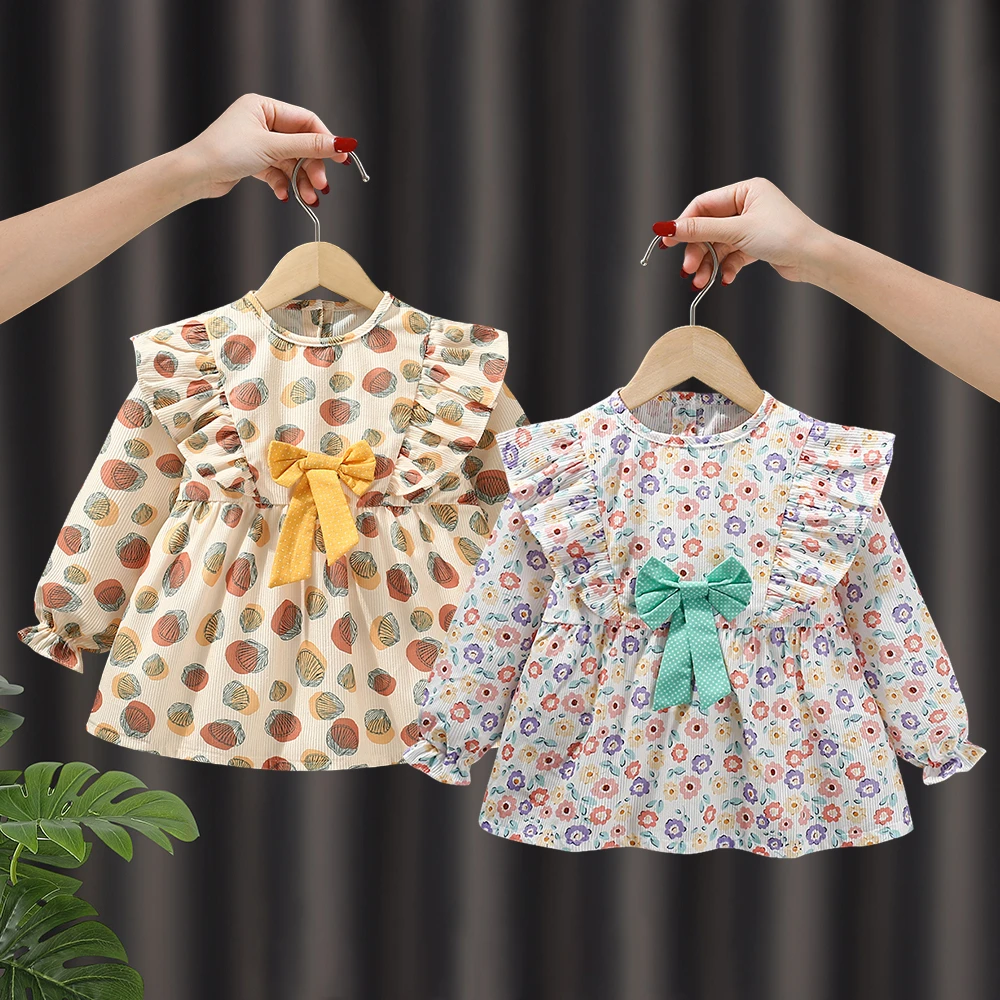 公主裙女宝宝罩衣儿童围裙秋冬防水防脏婴幼儿吃饭围兜护衣反穿衣