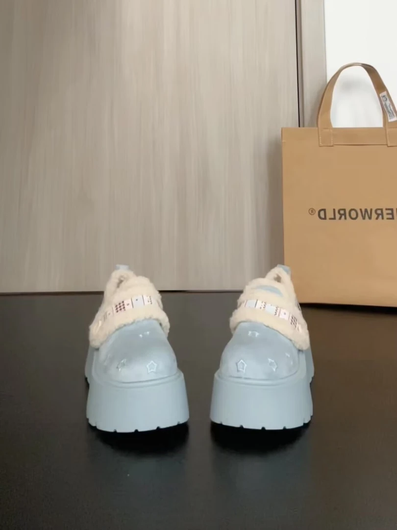 【小椰家】厚底勃肯鞋2025冬季新款魔术贴小个子加绒棉鞋子MX398