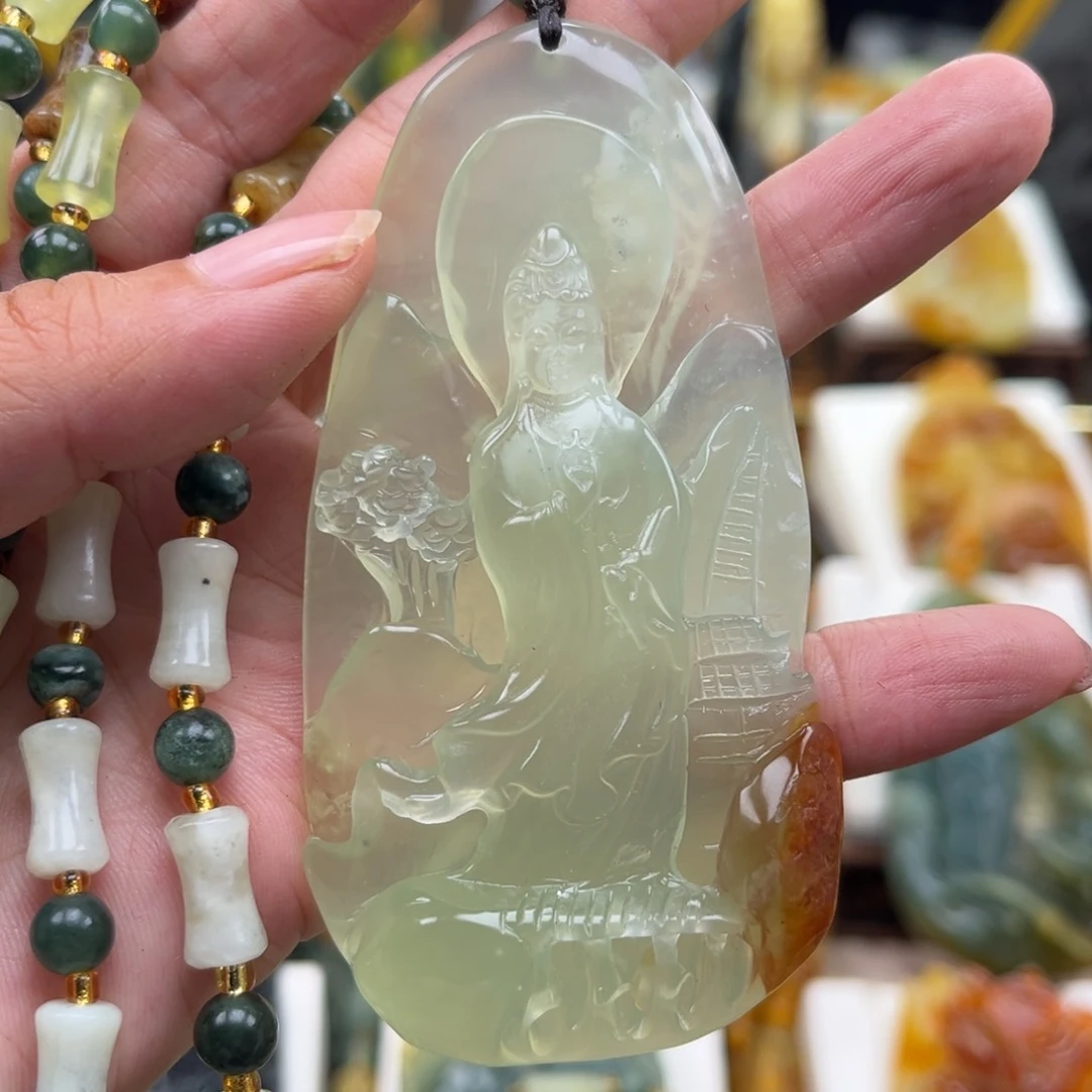 花***园岫玉未镶嵌挂件挂件