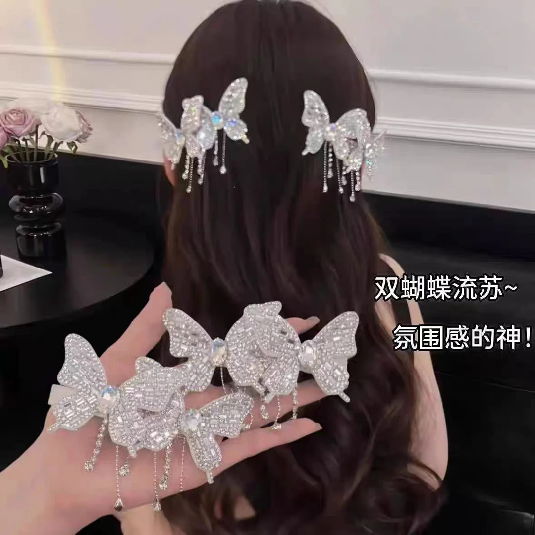 韩版鸭嘴夹轻盈灵动蝴蝶羽毛刘海夹发夹发饰