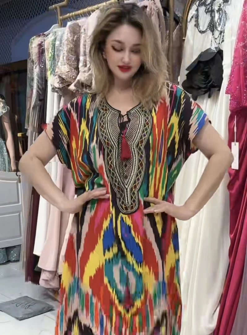 民族风短袖连衣裙