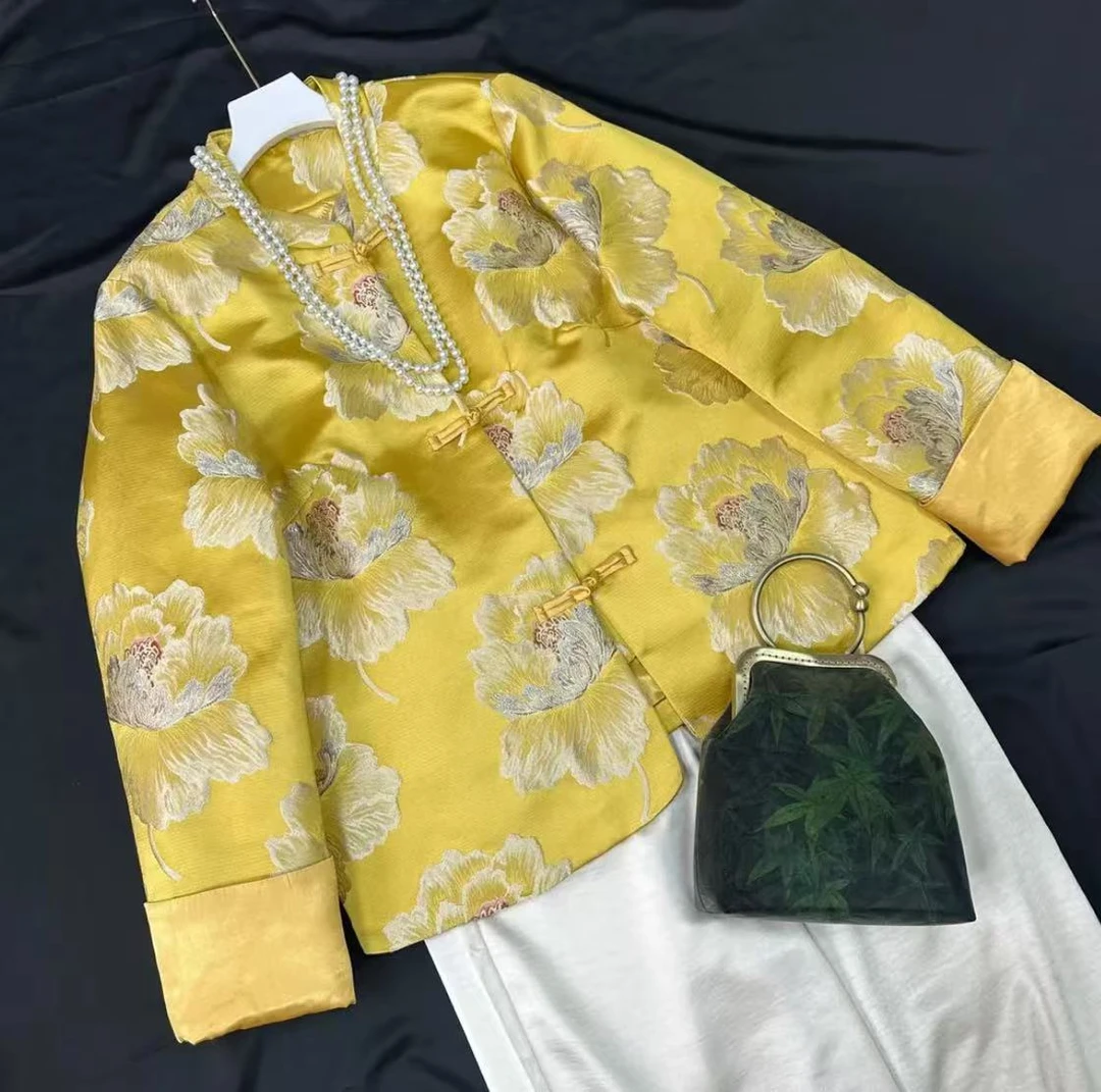 新款上衣重磅设计师款加厚新中式国风外套2024D9987冉冉杭锦仓