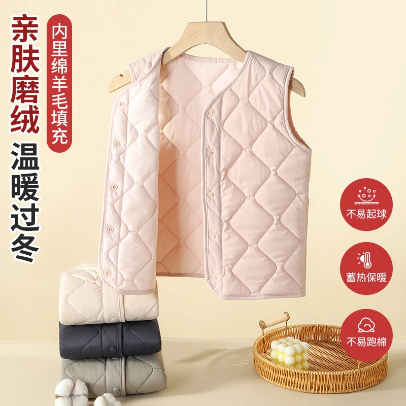 儿童马甲秋冬内搭校服神器三层保暖外穿男女童加厚宝宝绵羊毛背心