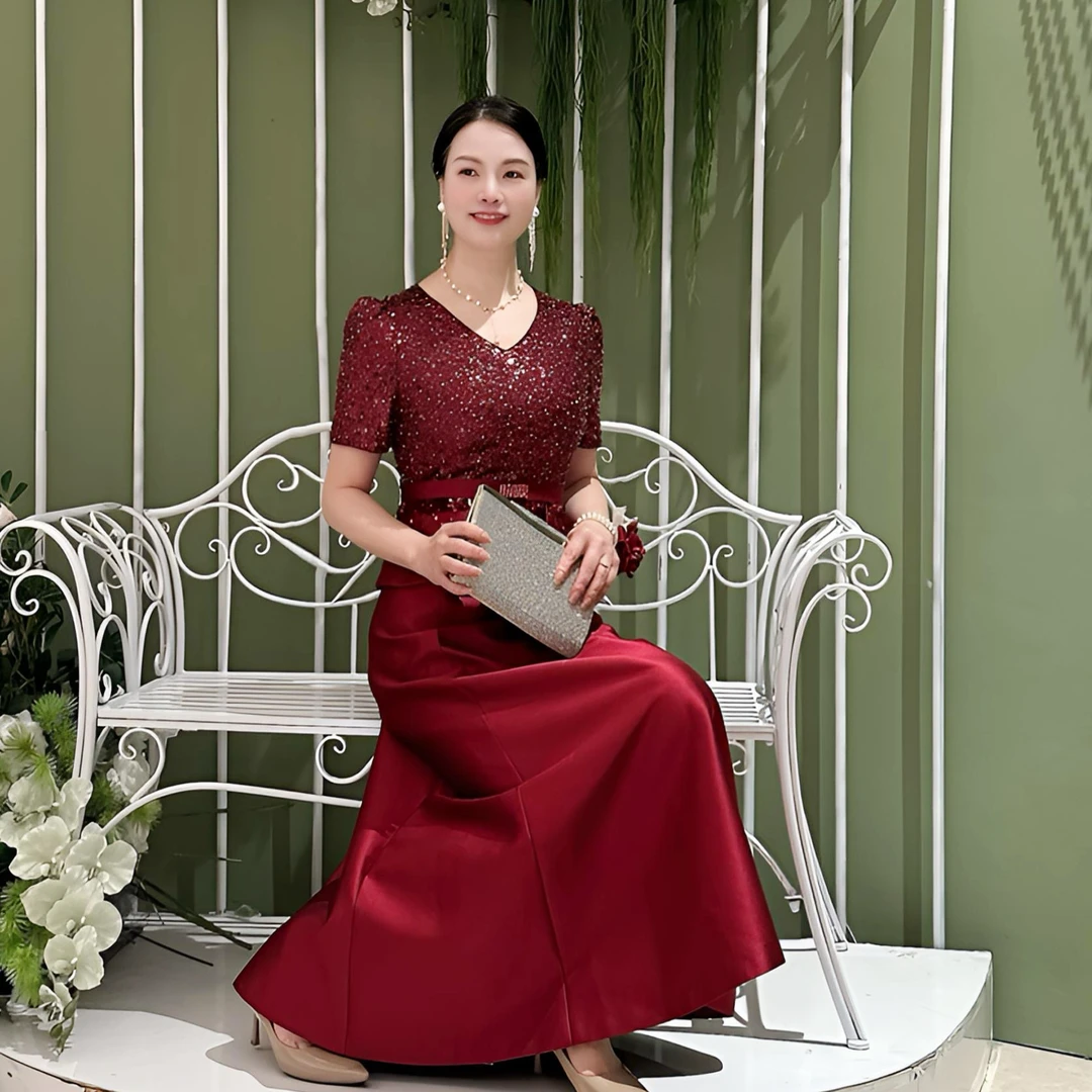 喜妃琳2012款喜婆婆喜妈妈婚宴礼服重工钉钻V领A摆时尚洋气端庄
