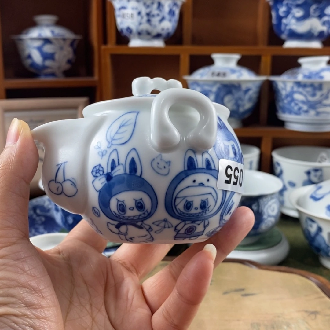 结***兽瓷片景德镇陶瓷手绘茶器055