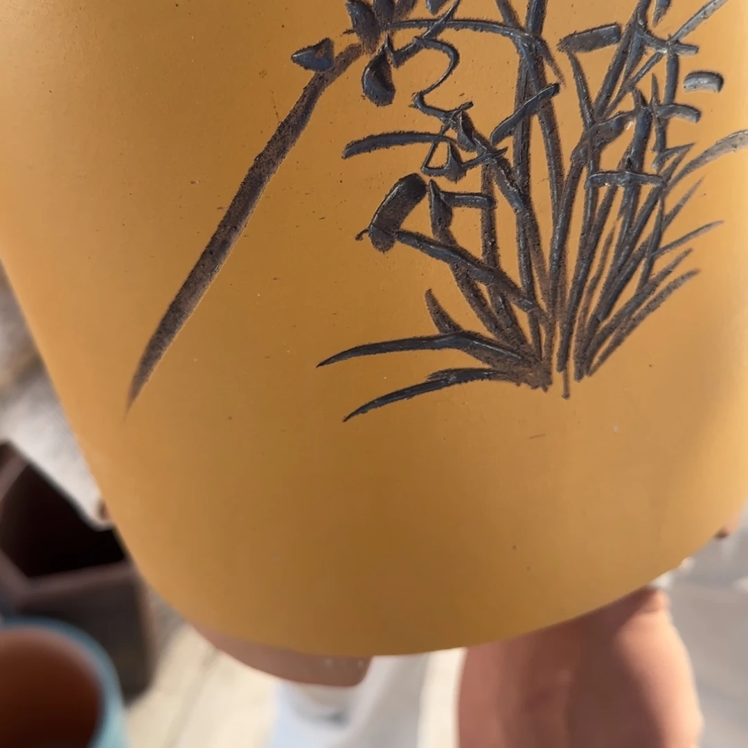 紫砂花盆口径17.22高